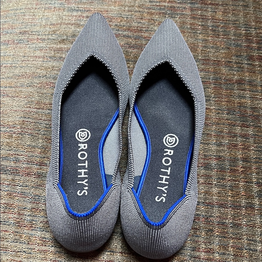 Rothy's Blue and Gray Women's Flats Size 9 Worn handful of times